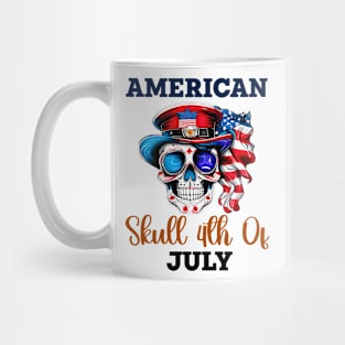 Patriotic Skull in Stylish Hat & Glasses Mug